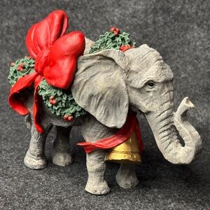 Holiday Elephant Figurine - silver deer Charming Animals Collection by Tom Rubel